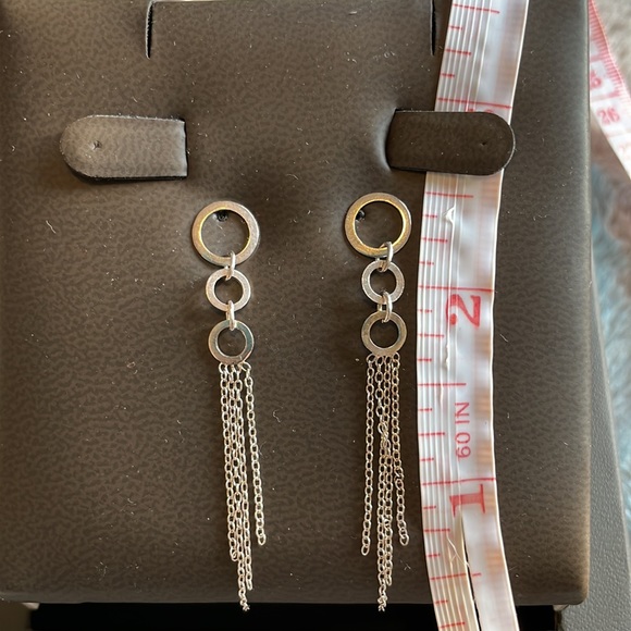 925 Sterling Silver Waterfall Dangling push-back Earrings | NWOT - Picture 4 of 4